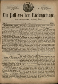 Die Post aus dem Riesengebirge, 1884, nr 18