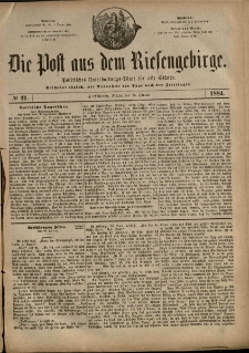 Die Post aus dem Riesengebirge, 1884, nr 21