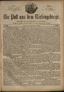 Die Post aus dem Riesengebirge, 1884, nr 23