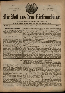Die Post aus dem Riesengebirge, 1884, nr 25
