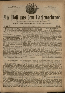 Die Post aus dem Riesengebirge, 1884, nr 26