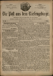 Die Post aus dem Riesengebirge, 1884, nr 27