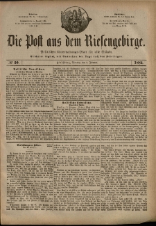 Die Post aus dem Riesengebirge, 1884, nr 30