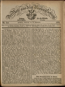 Der Bote aus dem Riesen-Gebirge : Zeitung für alle Stände, R. 64, 1876, nr 213