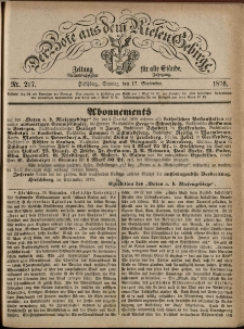 Der Bote aus dem Riesen-Gebirge : Zeitung für alle Stände, R. 64, 1876, nr 217