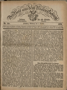 Der Bote aus dem Riesen-Gebirge : Zeitung f&uuml;r alle St&auml;nde, R. 64, 1876, nr 231