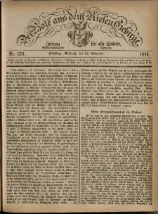 Der Bote aus dem Riesen-Gebirge : Zeitung für alle Stände, R. 64, 1876, nr 273