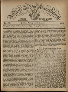 Der Bote aus dem Riesen-Gebirge : Zeitung für alle Stände, R. 64, 1876, nr 273