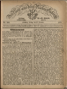 Der Bote aus dem Riesen-Gebirge : Zeitung für alle Stände, R. 64, 1876, nr 303