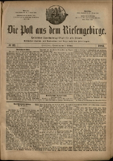 Die Post aus dem Riesengebirge, 1884, nr 32