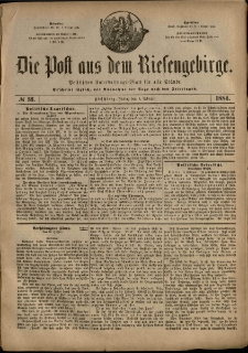 Die Post aus dem Riesengebirge, 1884, nr 33