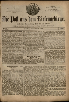 Die Post aus dem Riesengebirge, 1884, nr 34