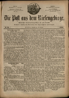 Die Post aus dem Riesengebirge, 1884, nr 35