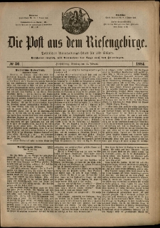 Die Post aus dem Riesengebirge, 1884, nr 36