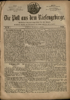 Die Post aus dem Riesengebirge, 1884, nr 37