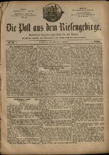 Die Post aus dem Riesengebirge, 1884, nr 37