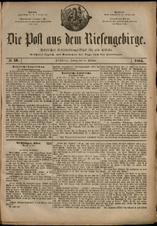 Die Post aus dem Riesengebirge, 1884, nr 39