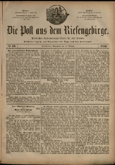 Die Post aus dem Riesengebirge, 1884, nr 40