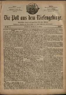 Die Post aus dem Riesengebirge, 1884, nr 47