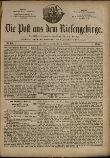 Die Post aus dem Riesengebirge, 1884, nr 48