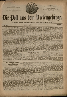 Die Post aus dem Riesengebirge, 1884, nr 51