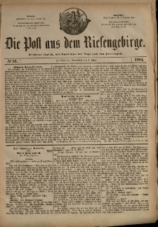 Die Post aus dem Riesengebirge, 1884, nr 52