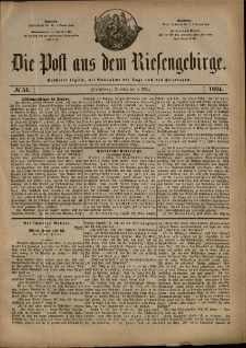 Die Post aus dem Riesengebirge, 1884, nr 54