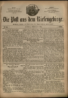 Die Post aus dem Riesengebirge, 1884, nr 55
