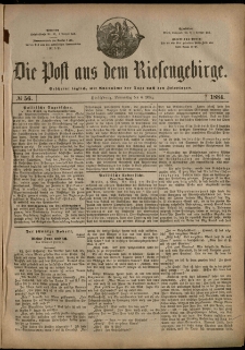 Die Post aus dem Riesengebirge, 1884, nr 56