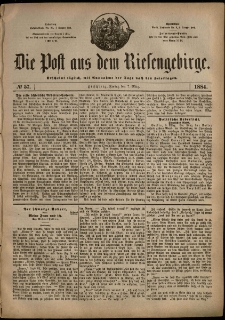 Die Post aus dem Riesengebirge, 1884, nr 57