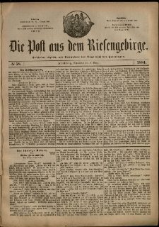 Die Post aus dem Riesengebirge, 1884, nr 58