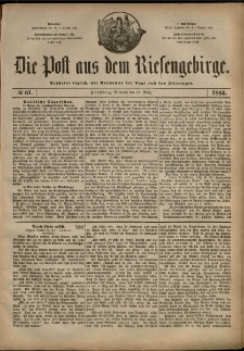 Die Post aus dem Riesengebirge, 1884, nr 61