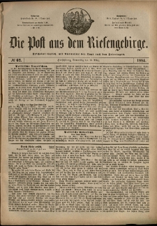 Die Post aus dem Riesengebirge, 1884, nr 62