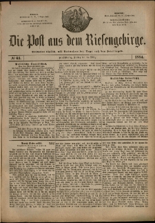Die Post aus dem Riesengebirge, 1884, nr 63