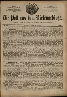 Die Post aus dem Riesengebirge, 1884, nr 65