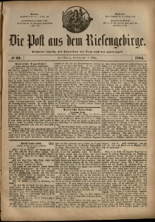 Die Post aus dem Riesengebirge, 1884, nr 66