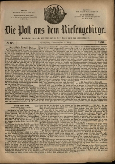 Die Post aus dem Riesengebirge, 1884, nr 68