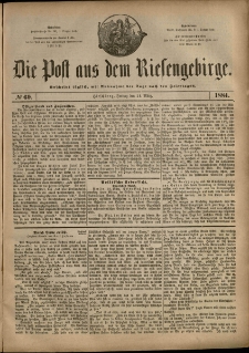 Die Post aus dem Riesengebirge, 1884, nr 69