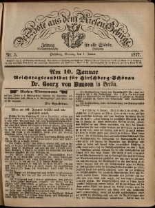 Der Bote aus dem Riesen-Gebirge : Zeitung für alle Stände, R. 65, 1877, nr 5