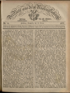 Der Bote aus dem Riesen-Gebirge : Zeitung für alle Stände, R. 65, 1877, nr 14