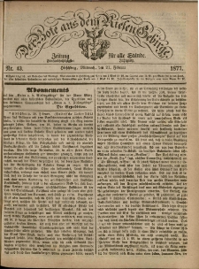 Der Bote aus dem Riesen-Gebirge : Zeitung für alle Stände, R. 65, 1877, nr 43