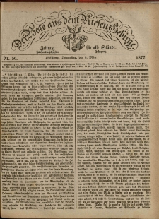Der Bote aus dem Riesen-Gebirge : Zeitung f&uuml;r alle St&auml;nde, R. 65, 1877, nr 56