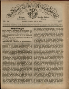 Der Bote aus dem Riesen-Gebirge : Zeitung für alle Stände, R. 65, 1877, nr 72