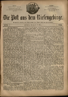 Die Post aus dem Riesengebirge, 1884, nr 71