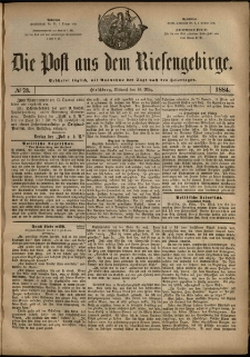 Die Post aus dem Riesengebirge, 1884, nr 73