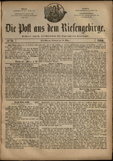 Die Post aus dem Riesengebirge, 1884, nr 73