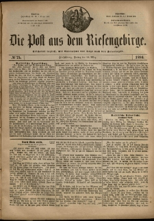 Die Post aus dem Riesengebirge, 1884, nr 75