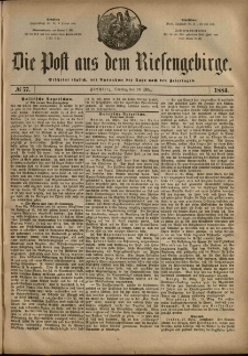 Die Post aus dem Riesengebirge, 1884, nr 77