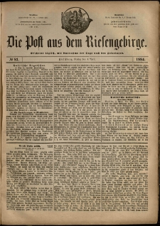 Die Post aus dem Riesengebirge, 1884, nr 81
