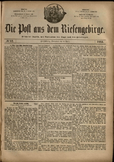 Die Post aus dem Riesengebirge, 1884, nr 82